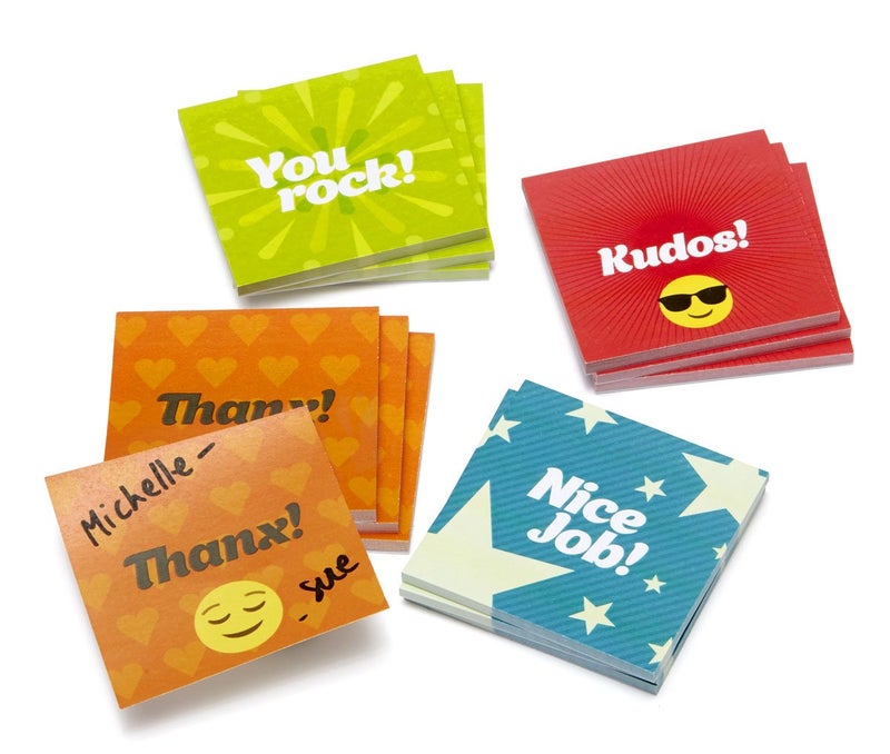 Trainers Warehouse Mini Kudos Sticky Notes (Set of 12) | Clever & Colorful - Recognize Large or Small Contributions, & Inspire Continued Efforts | Measures 2.25" Square - Image 1